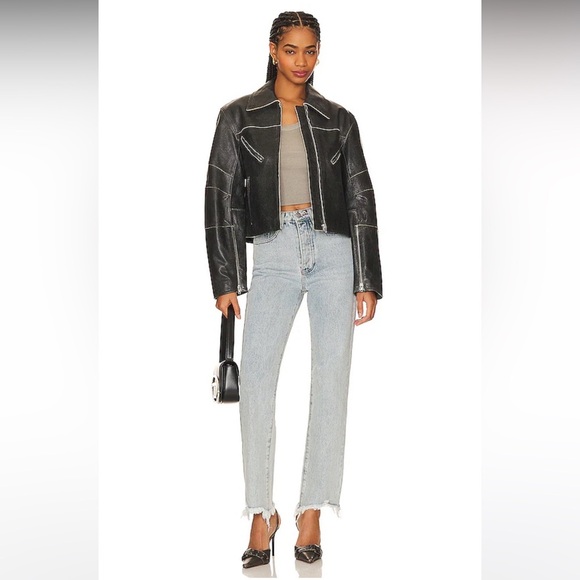 Revolve Superdown Marilyn Denim Jean in Light Blue Wash size 25 fringe detail - Picture 7 of 8